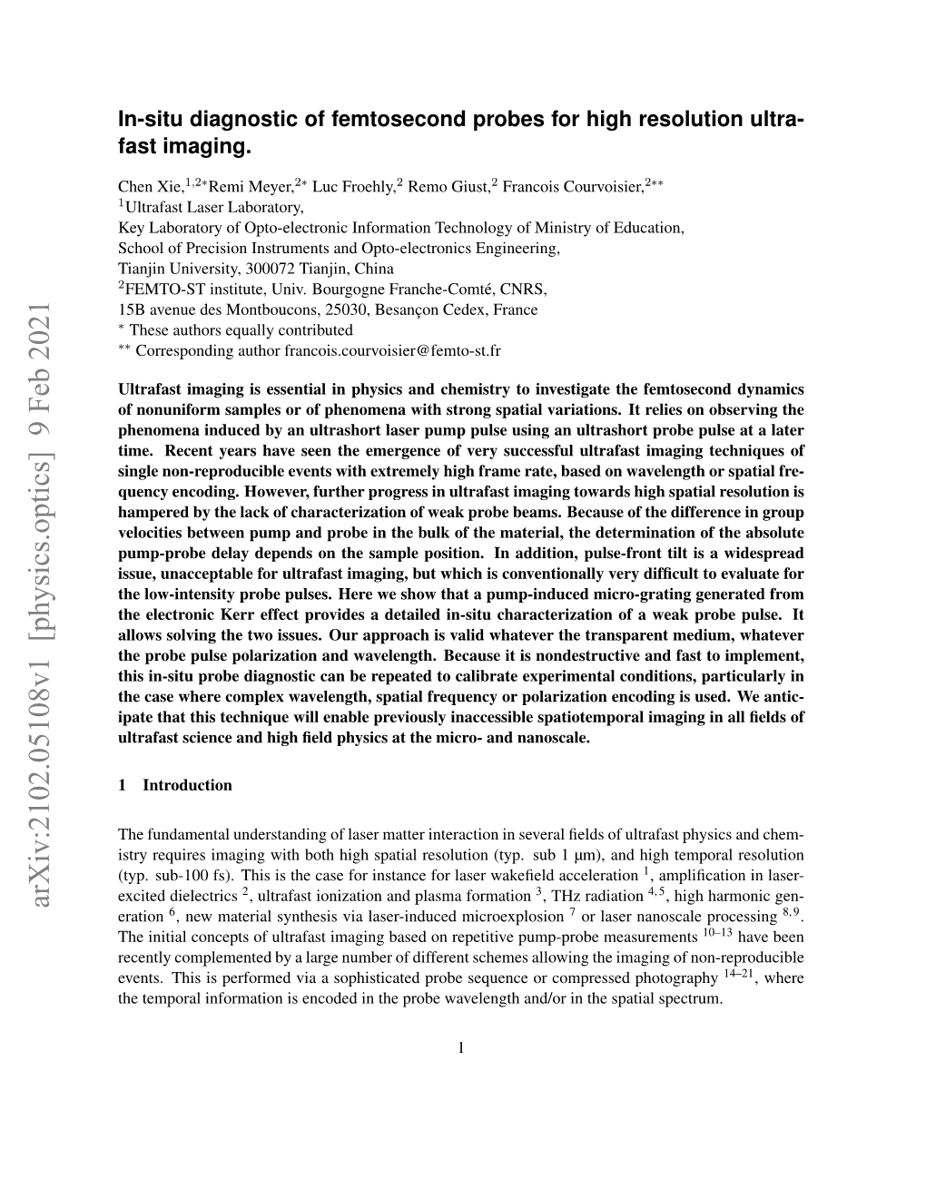 In-Situ Diagnostic of Femtosecond Probes for High Resolution Ultrafast Imaging