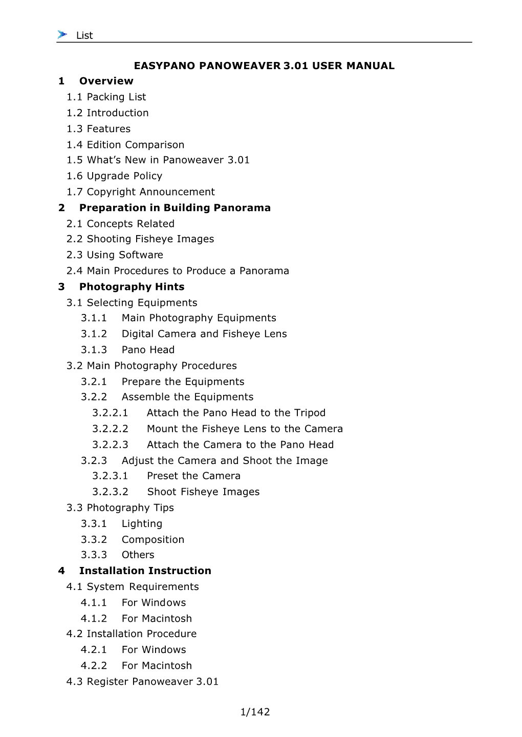 Panoweaver 3.01 User Manual with JRE 1.4.1