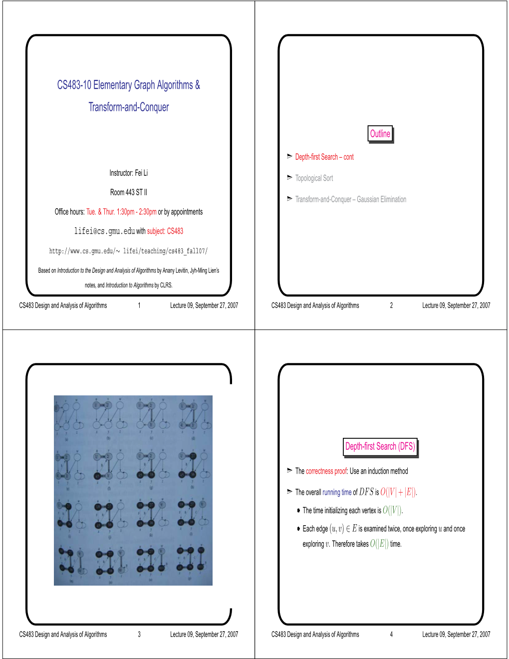 CS483-10 Elementary Graph Algorithms & Transform-And-Conquer