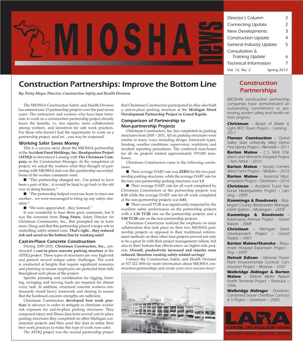 2012 Spring MIOSHA News