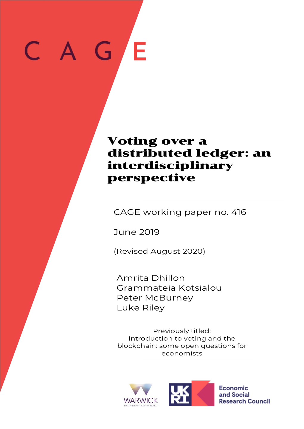 Voting Over a Distributed Ledger: an Interdisciplinary Perspective