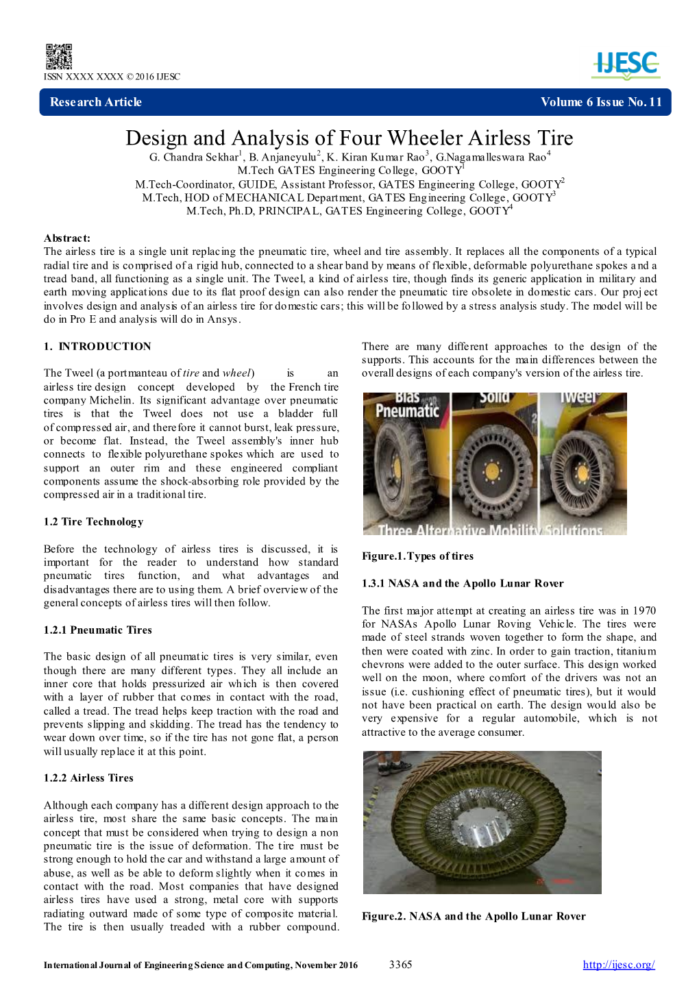 Design and Analysis of Four Wheeler Airless Tire G