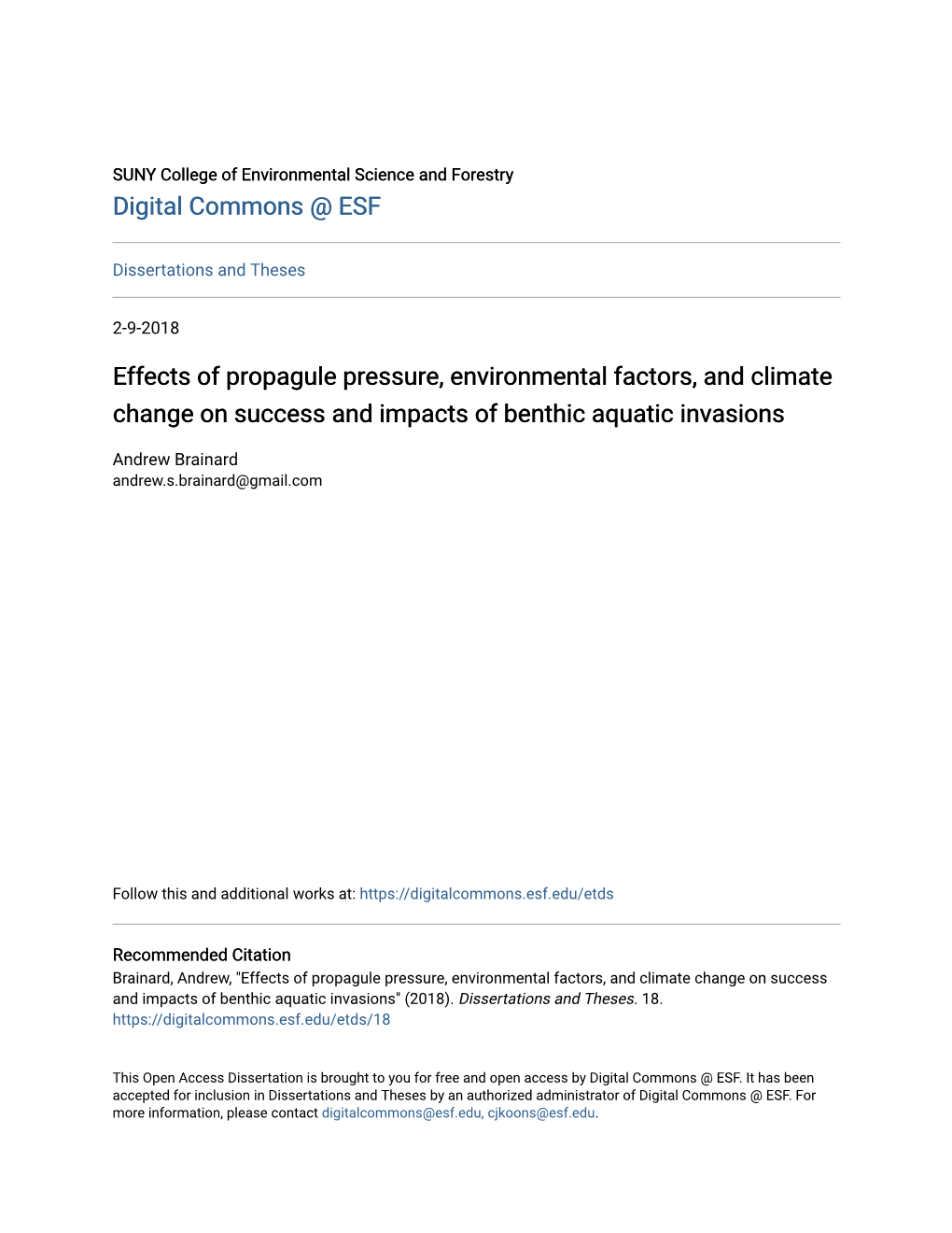 Effects of Propagule Pressure, Environmental Factors, and Climate Change on Success and Impacts of Benthic Aquatic Invasions