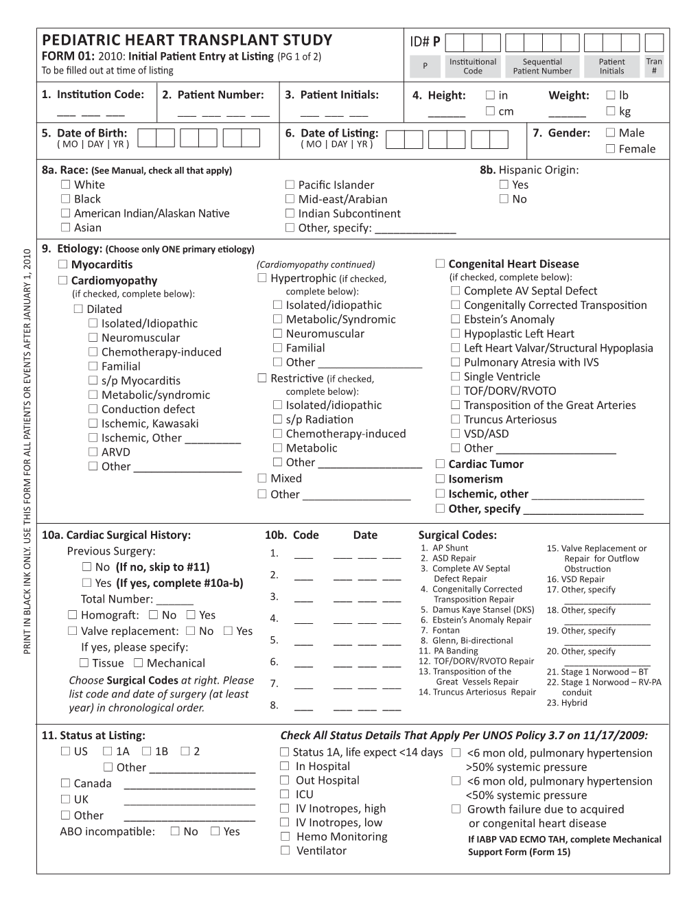 Pediatric Heart Transplant Study