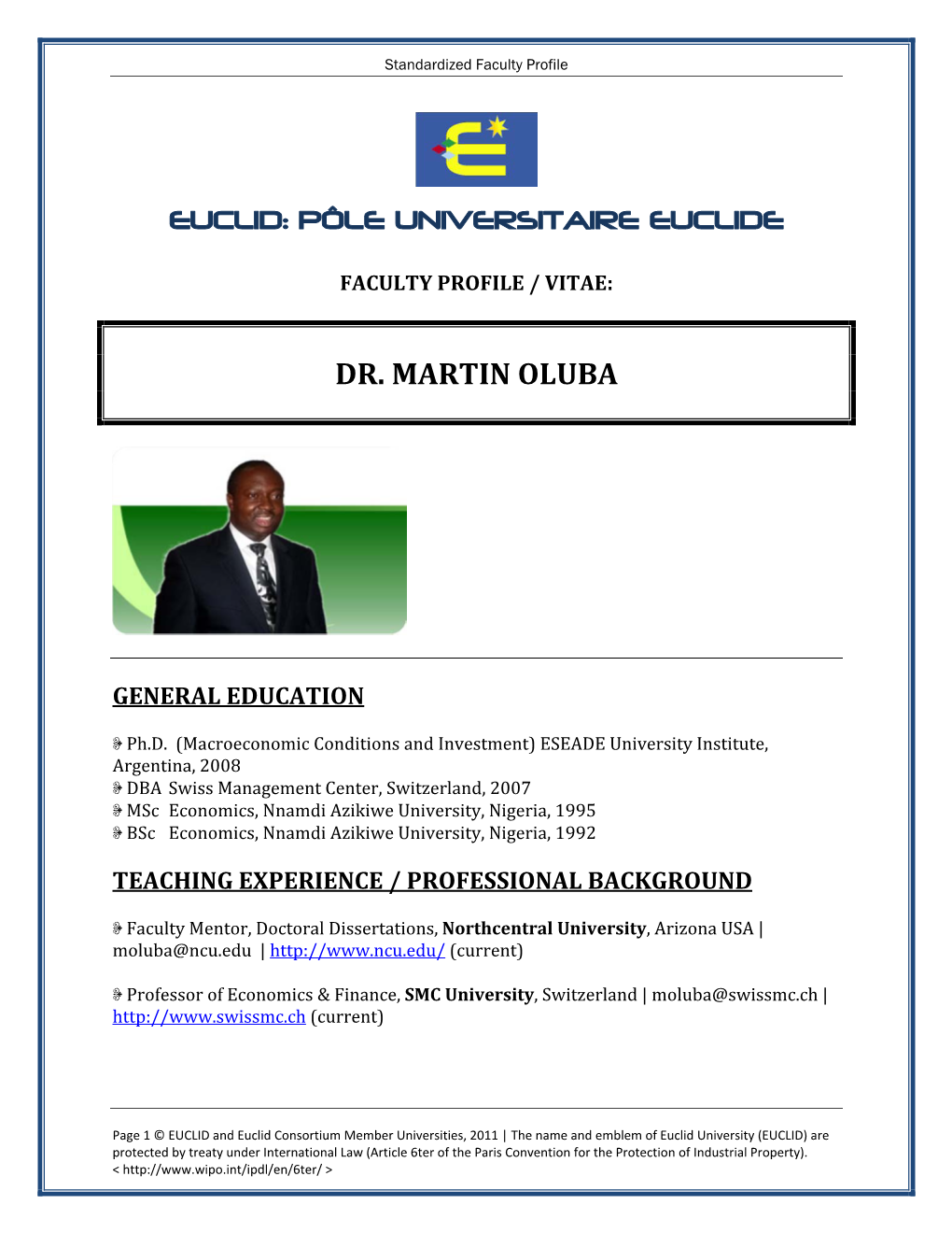 Dr. Martin Oluba