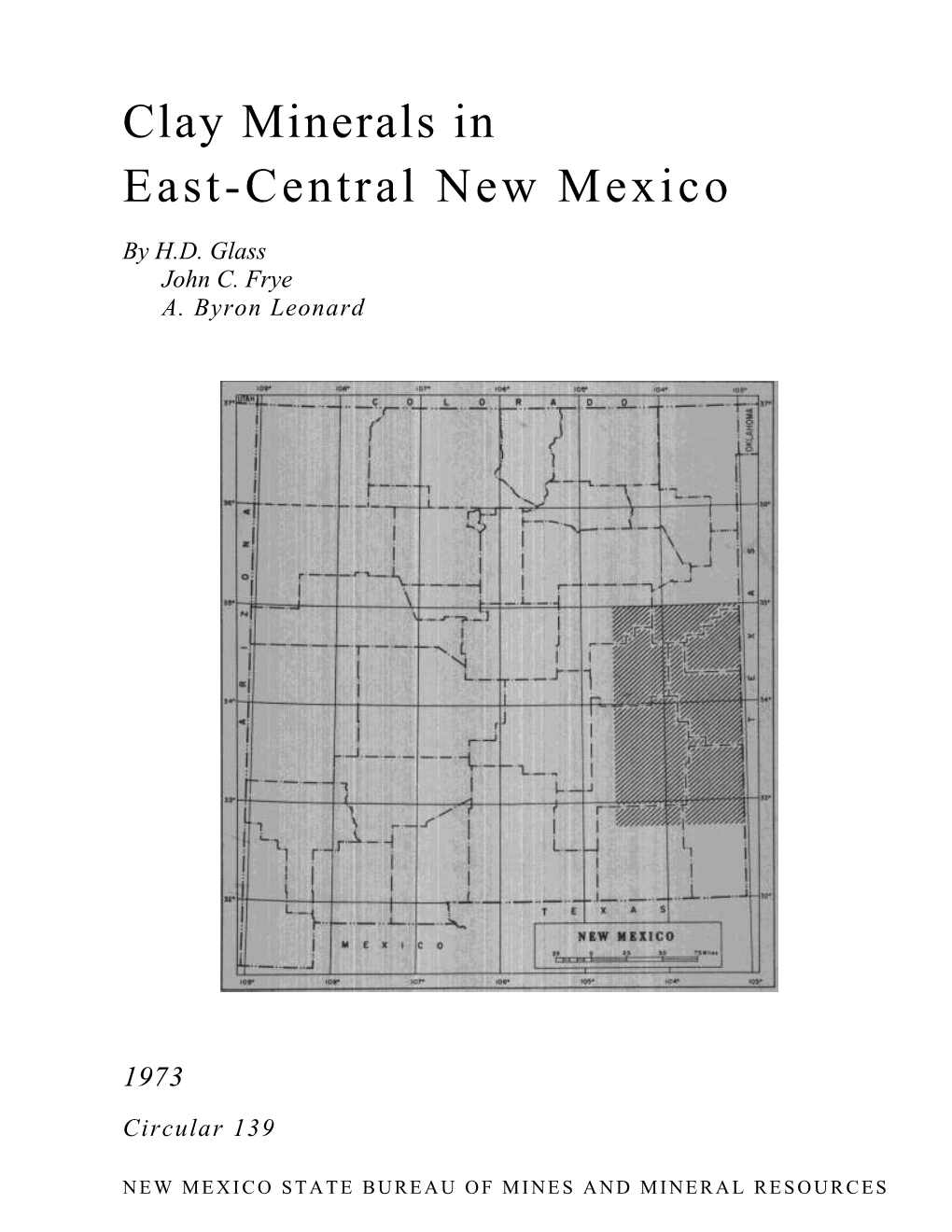 Clay Minerals in East-Central New Mexico