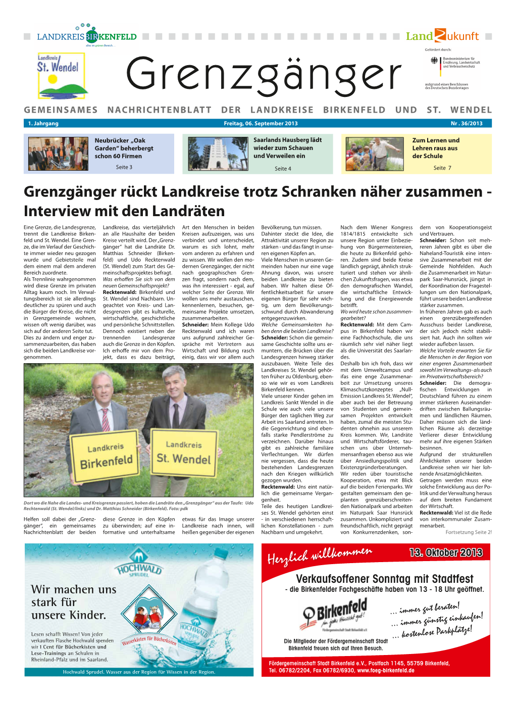 Grenzgänger Gemeinsames Nachrichtenblatt Der Landkreise Birkenfeld Und St
