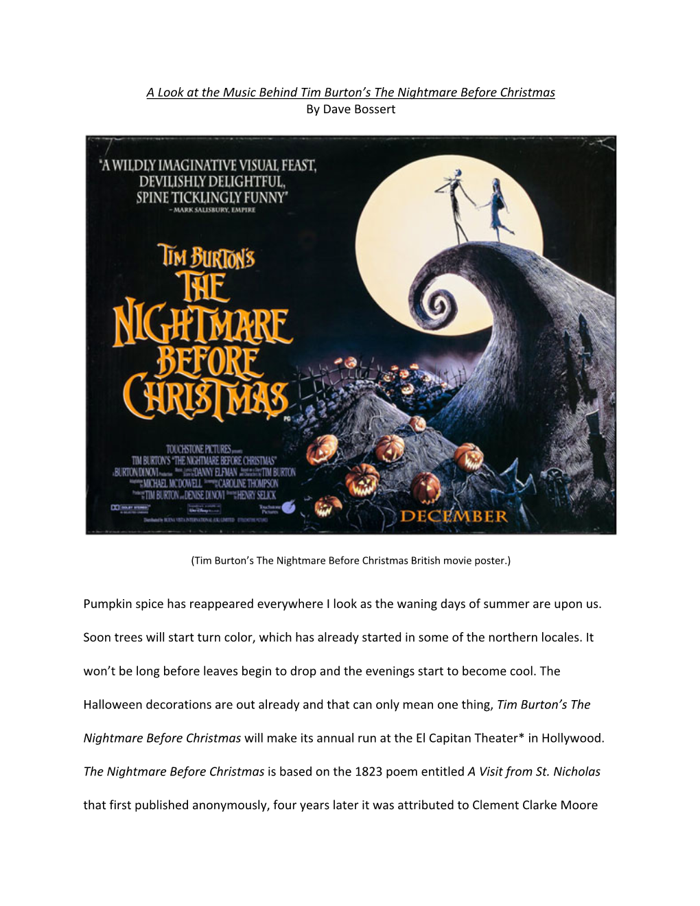 The Nightmare Before Christmas by Dave Bossert