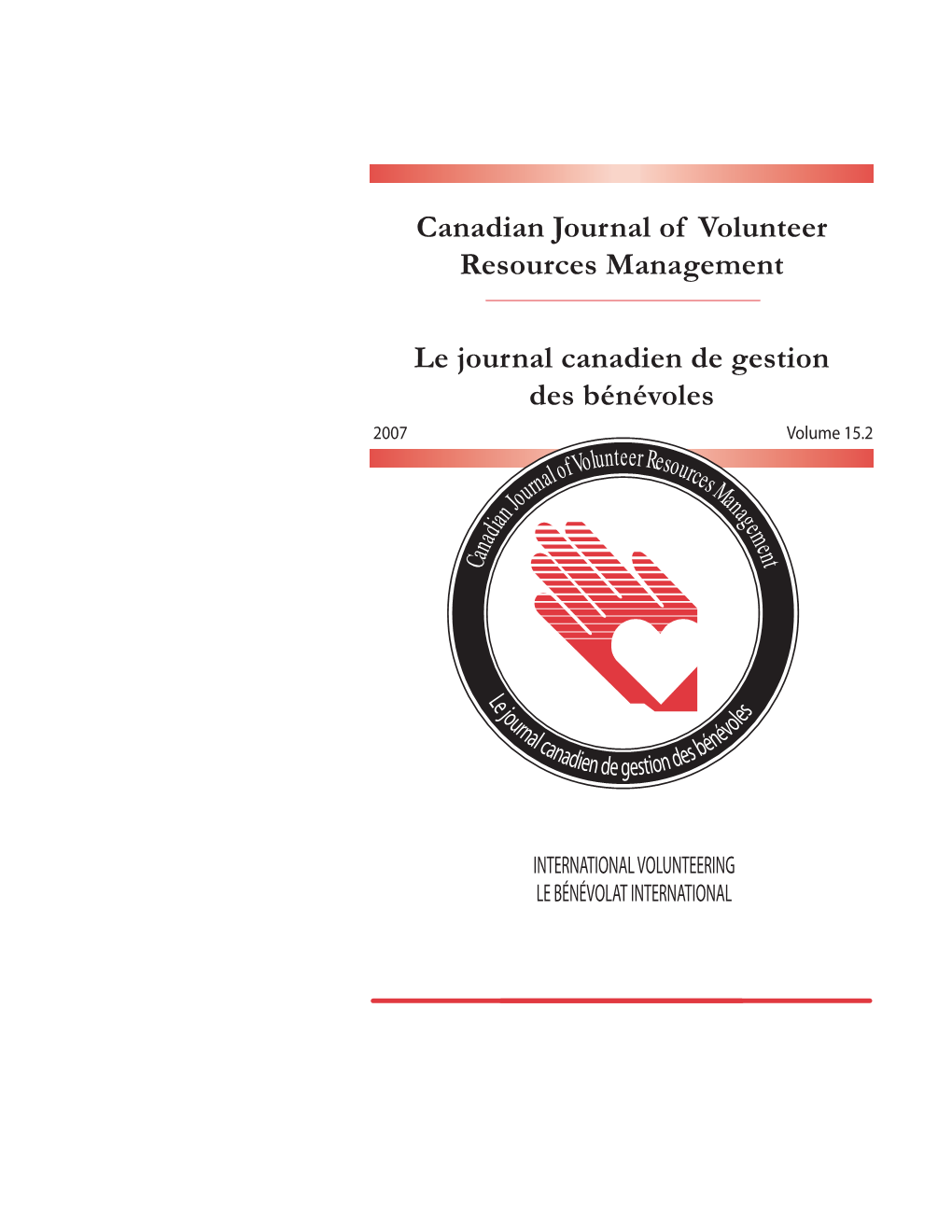 Canadian Journal of Volunteer Resources Management Le Journal