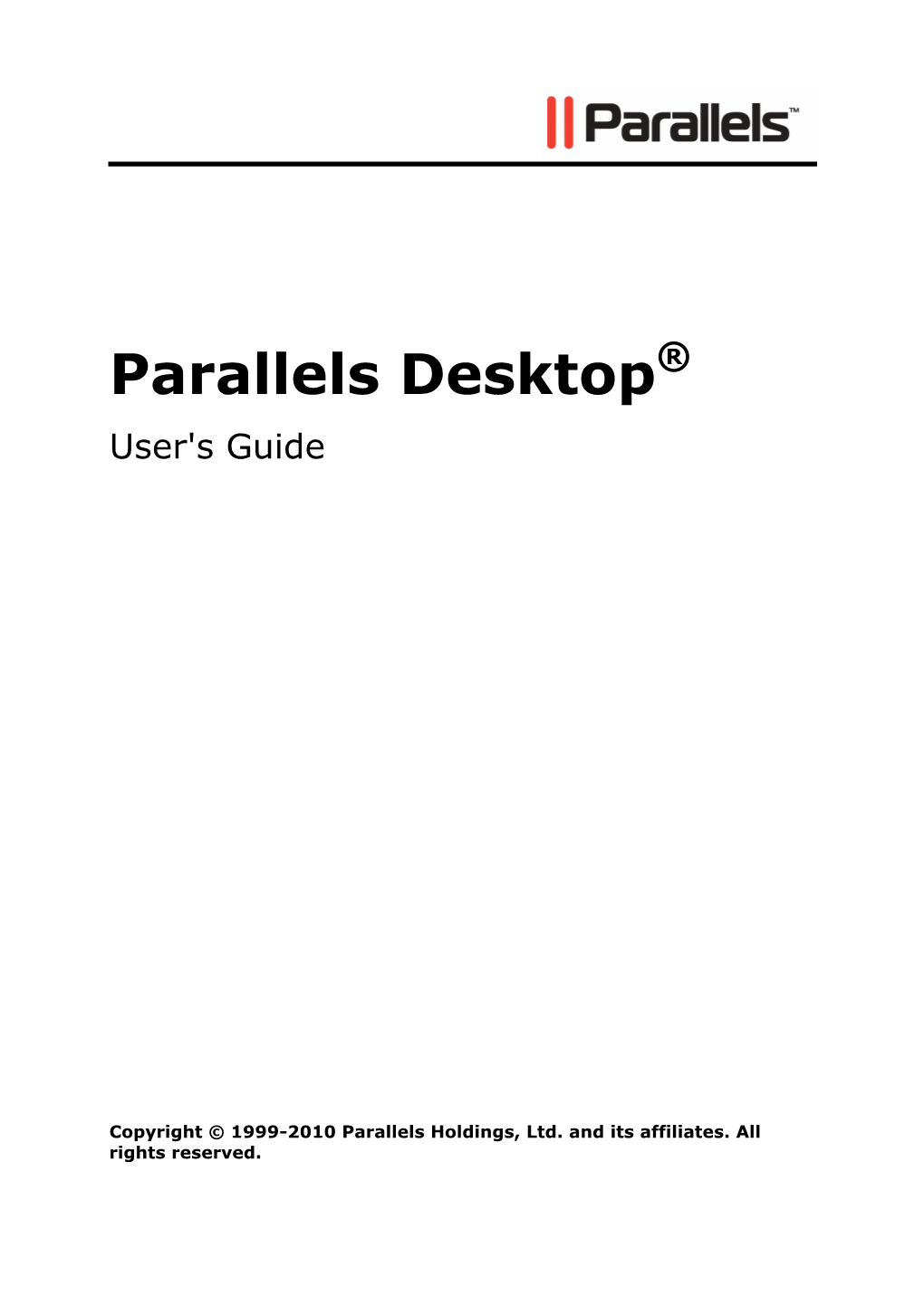 Parallels Desktop® User's Guide