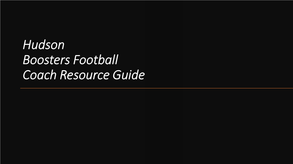 Hudson Boosters Football Practice Resources