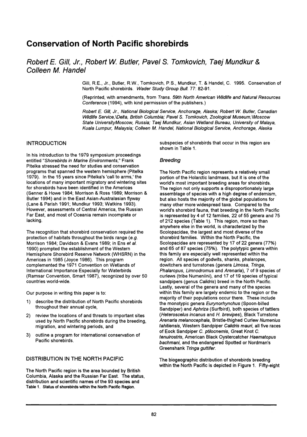 Conservation of North Pacific Shorebirds