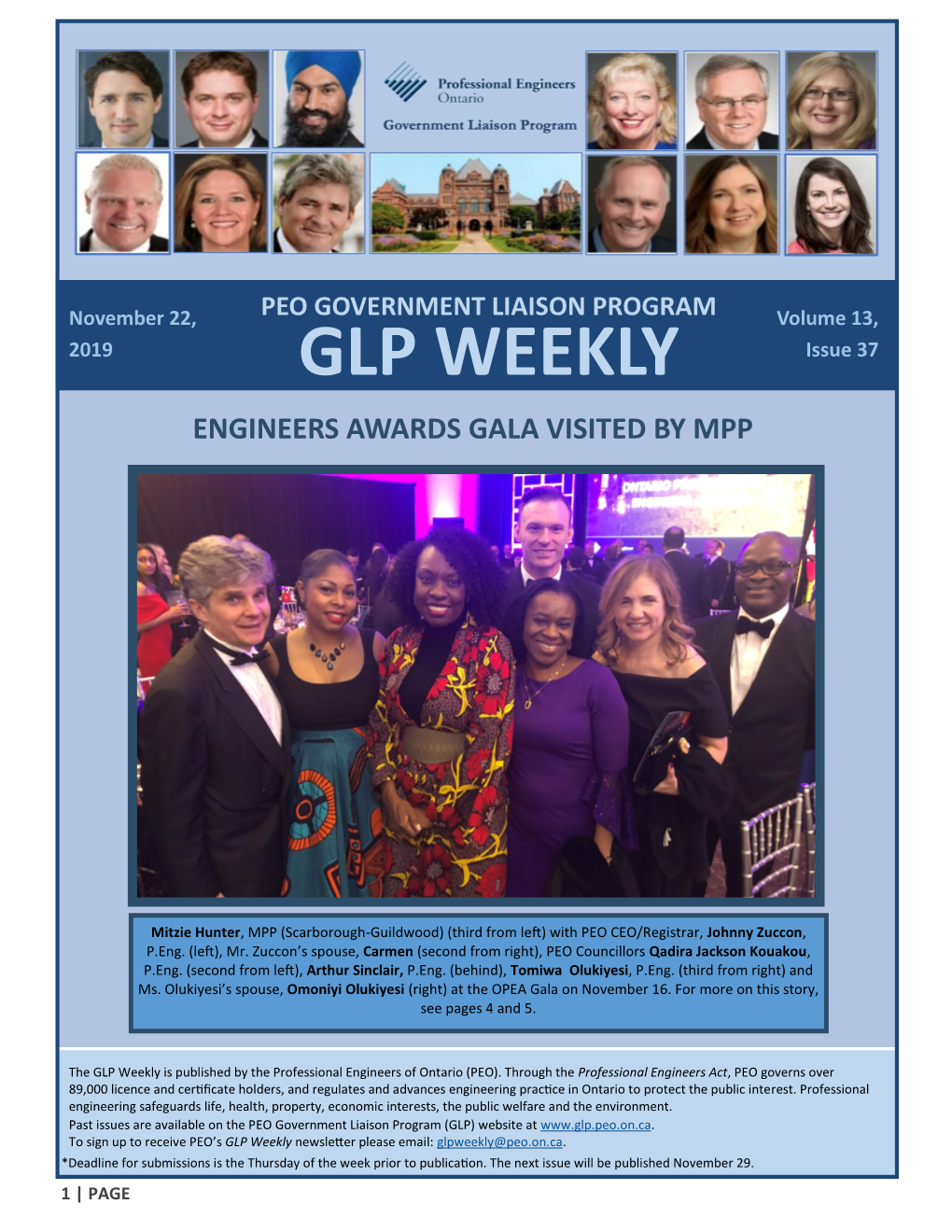 GLP WEEKLY Issue 37 ENGINEERS AWARDS GALA VISITED by MPP