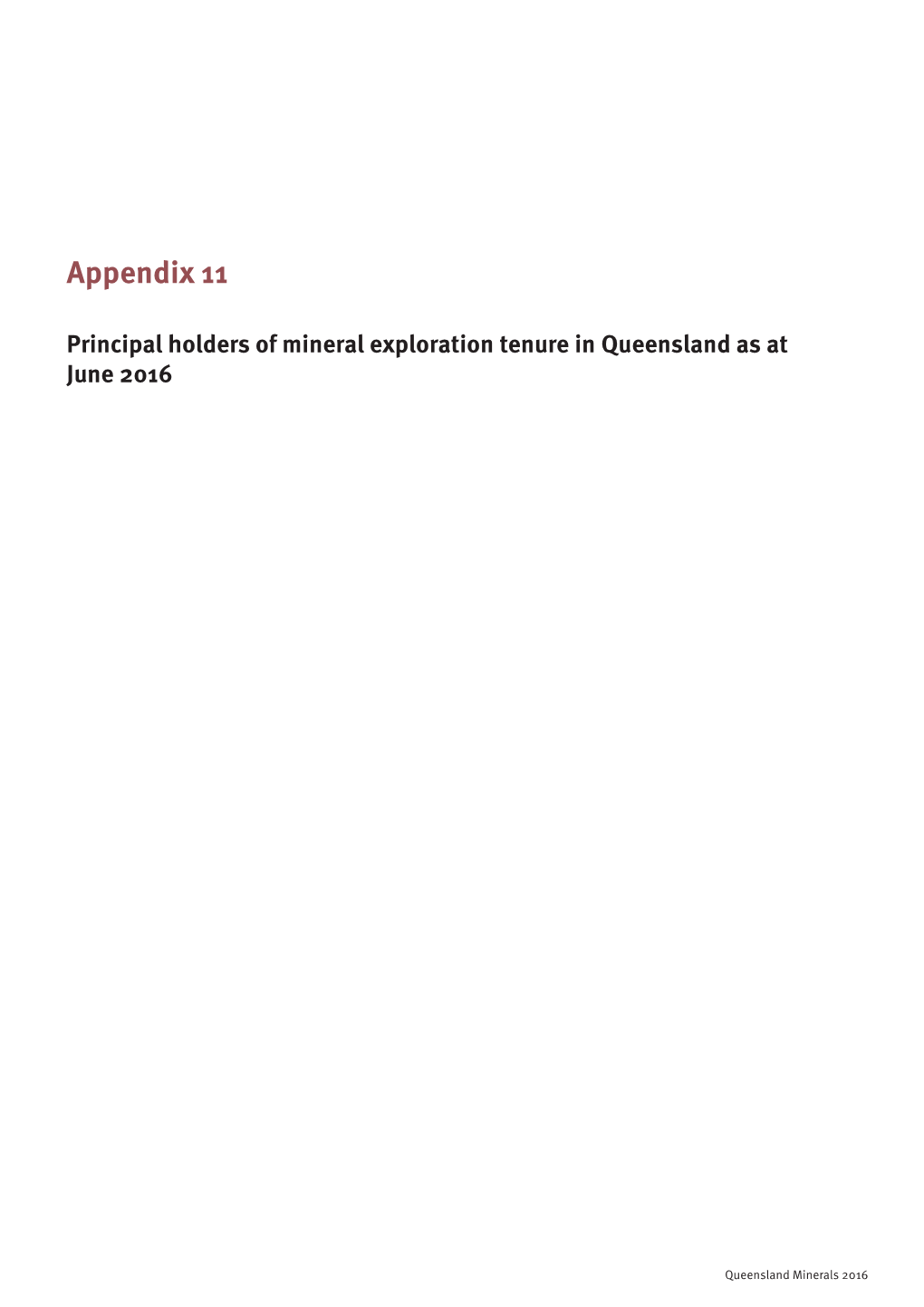 Queensland Minerals 2016 Appendix 11