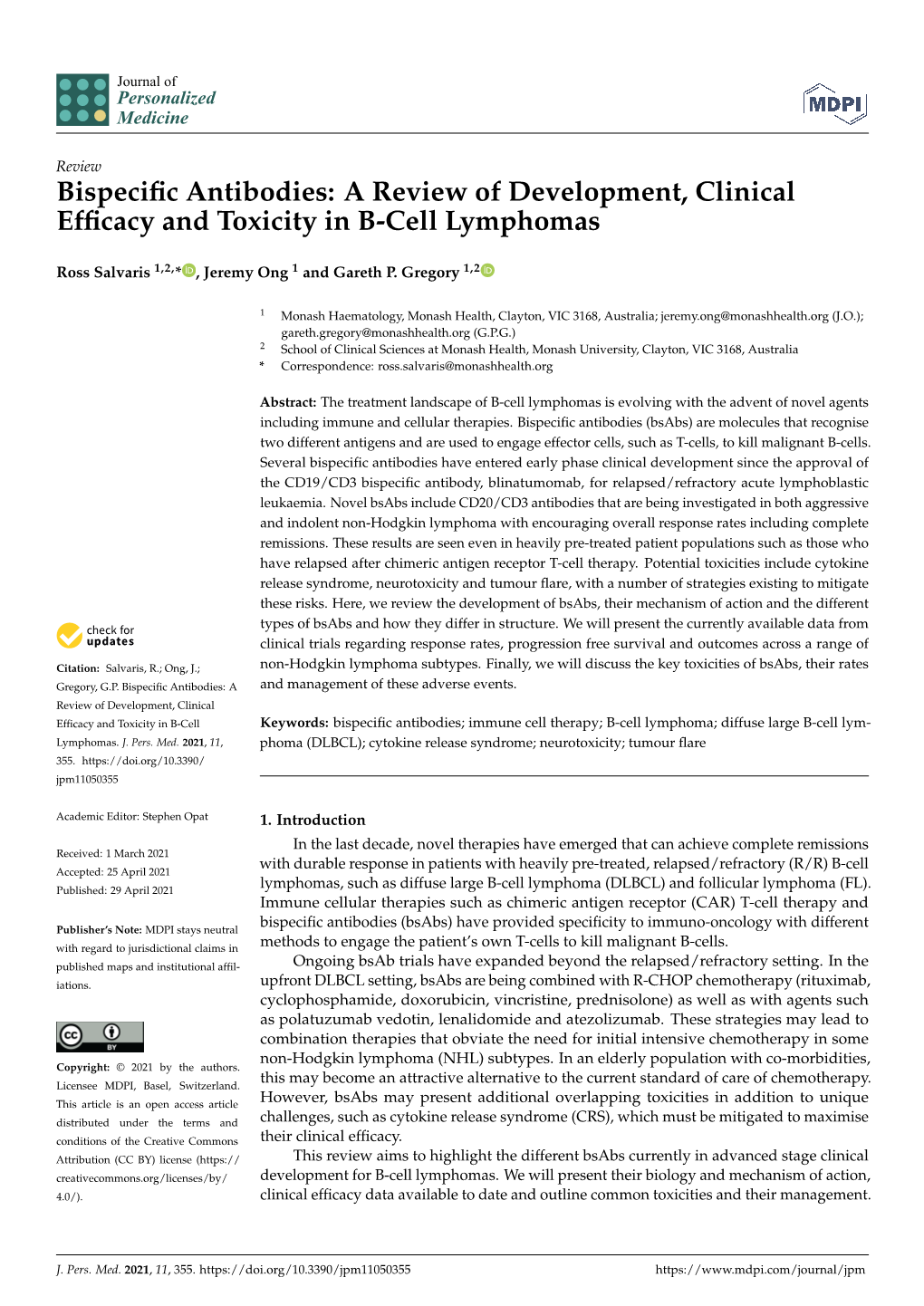 Bispecific Antibodies: a Review of Development, Clinical Efficacy And