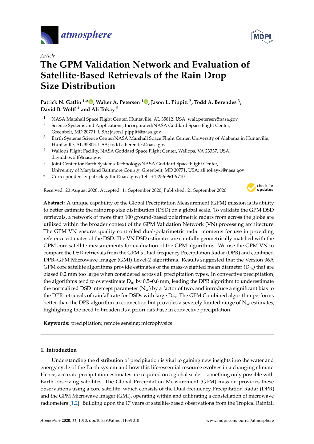 The GPM Validation Network and Evaluation of Satellite-Based Retrievals of the Rain Drop Size Distribution