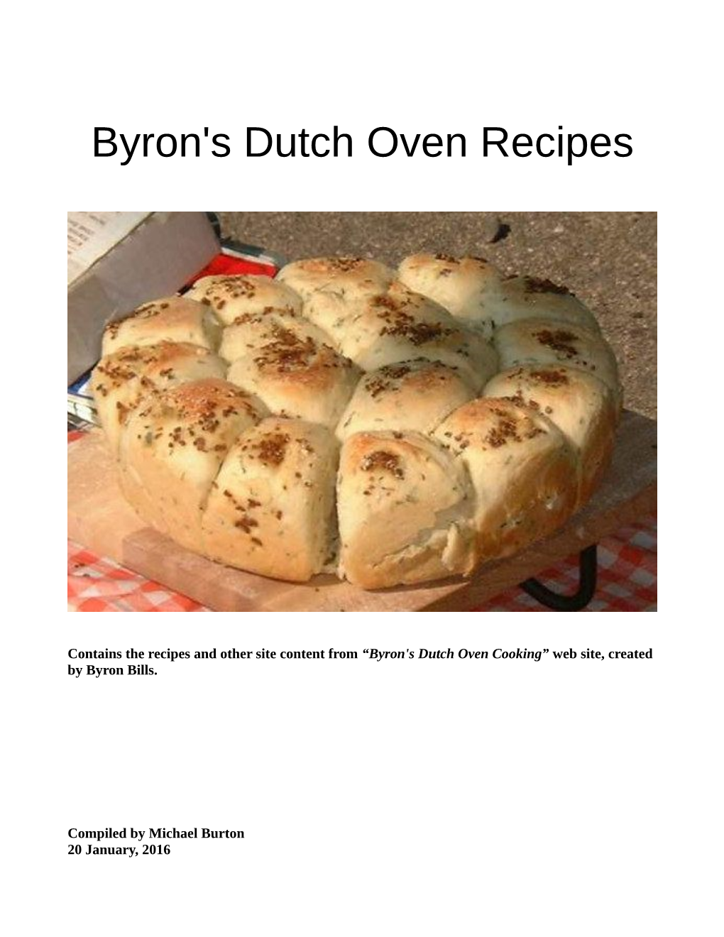 Byron's Dutch Oven Recipes