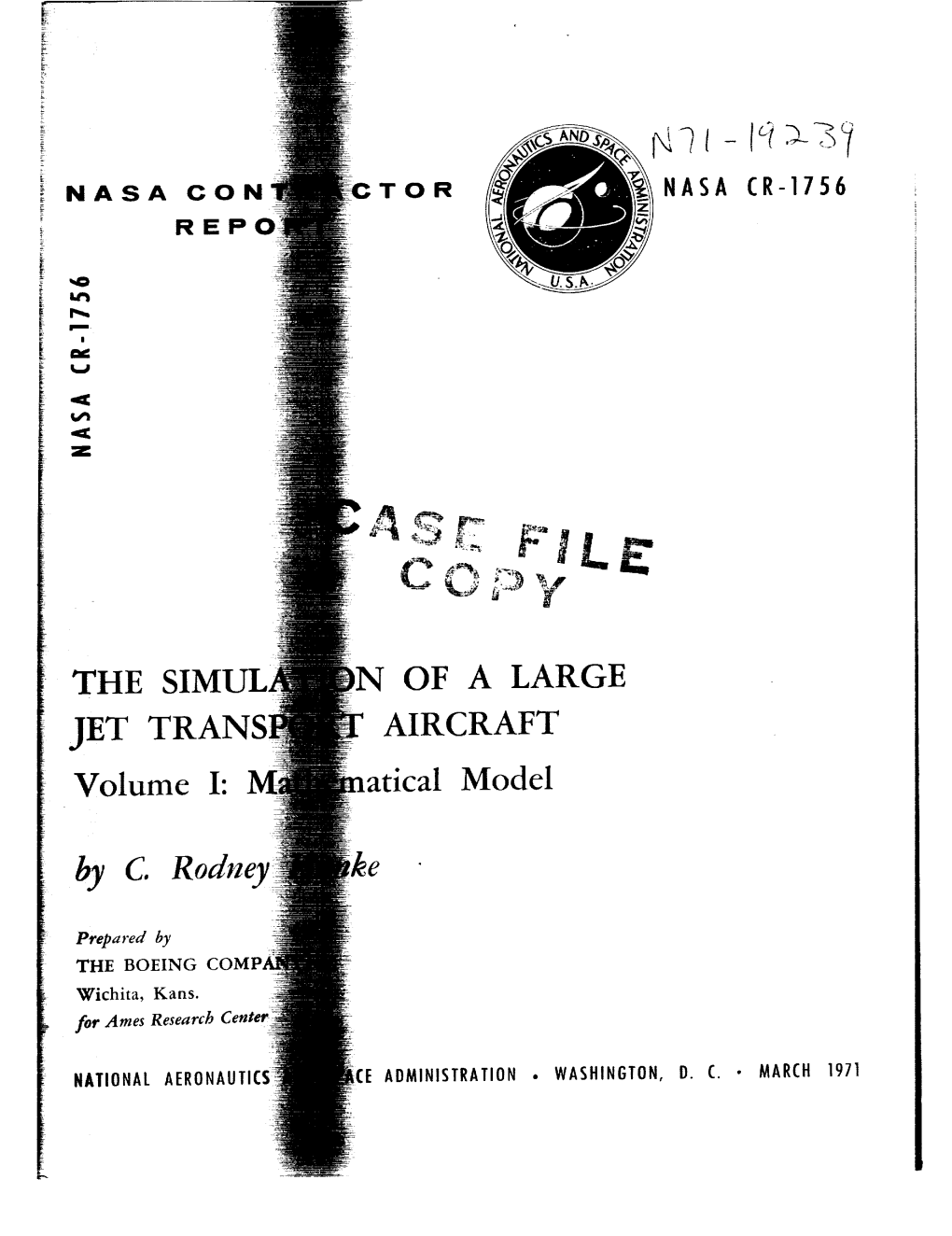 THE .JET Volume of a LARGE AIRCRAFT Ical Model Byc. R