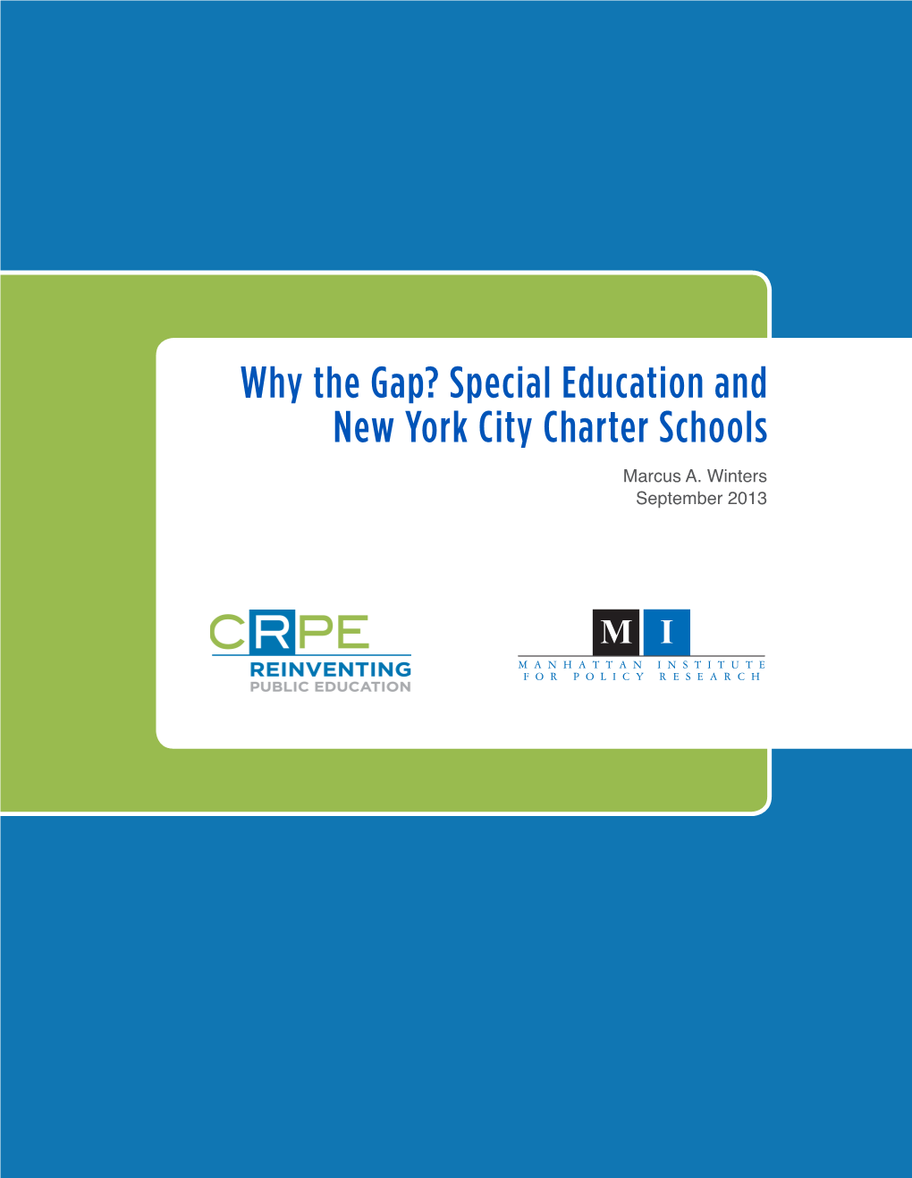 Special Education and New York City Charter Schools