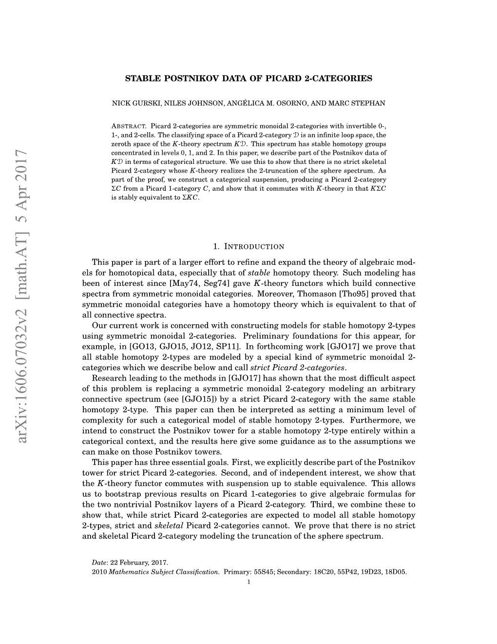 Stable Postnikov Data of Picard 2-Categories 2