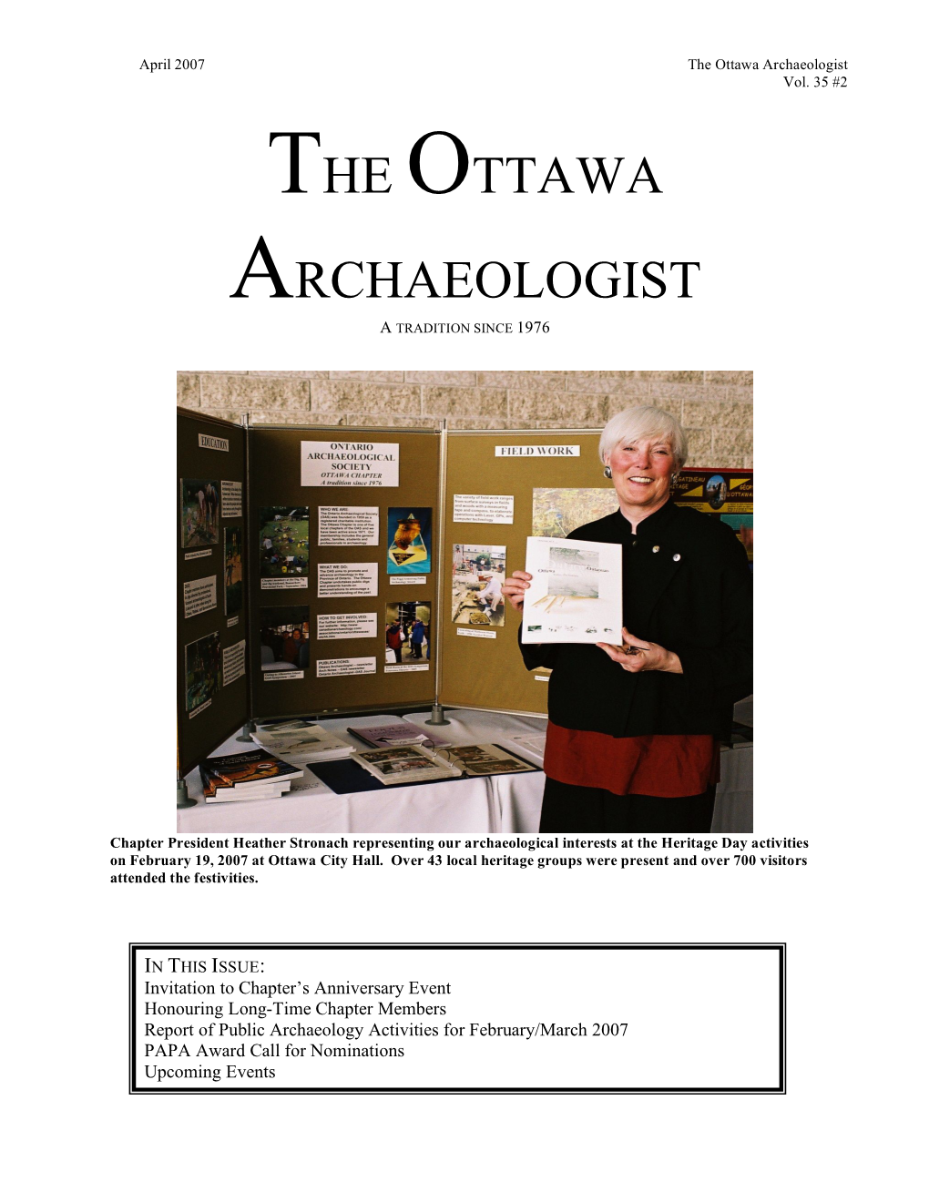 The Ottawa Archaeologist Vol