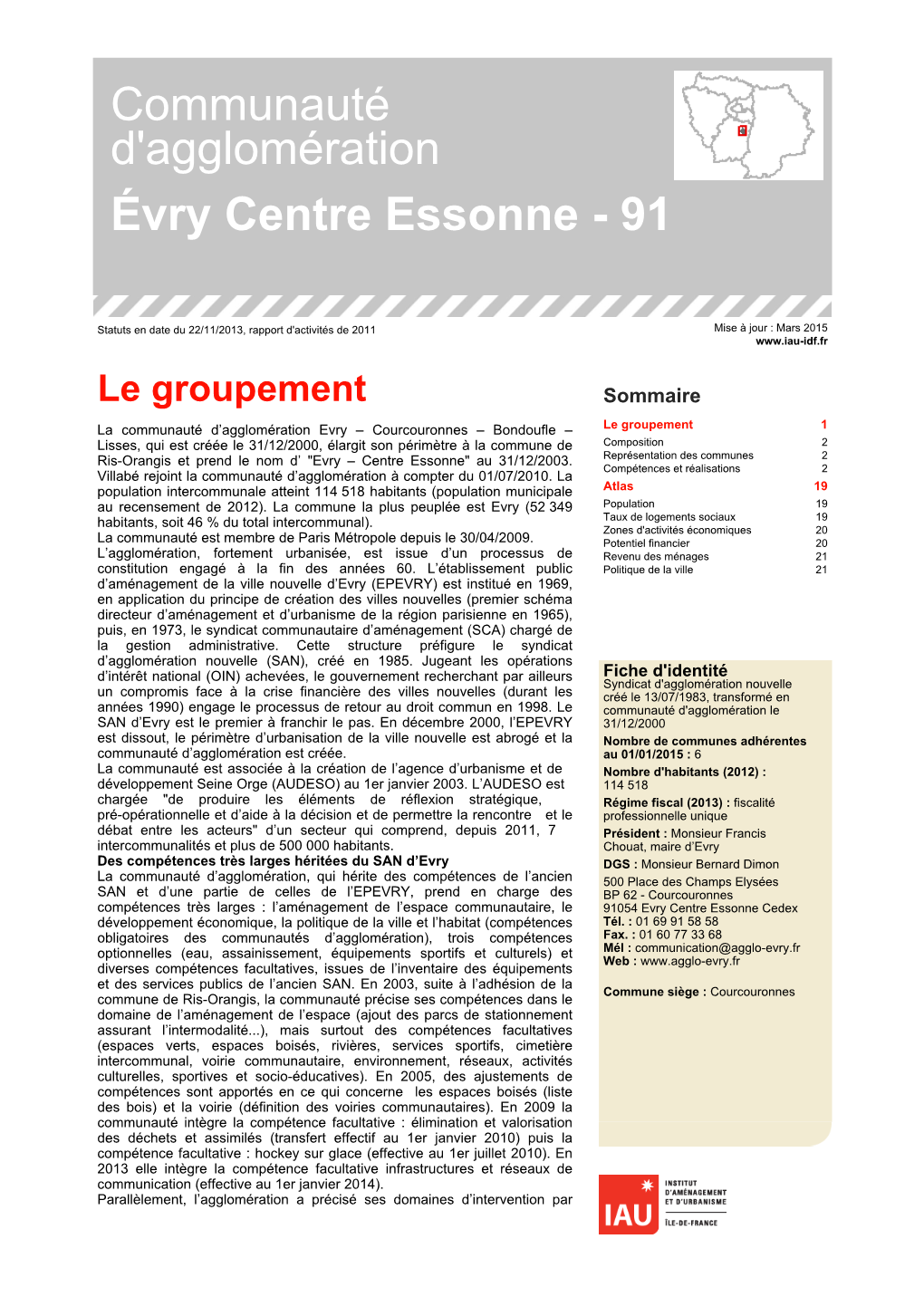 Communauté D'agglomération Évry Centre Essonne - 91
