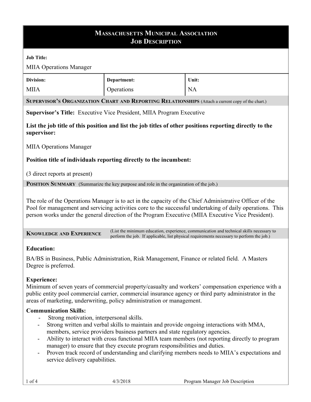 Position Summary (Summarize the Key Purpose and Role in the Organization of the Job.)