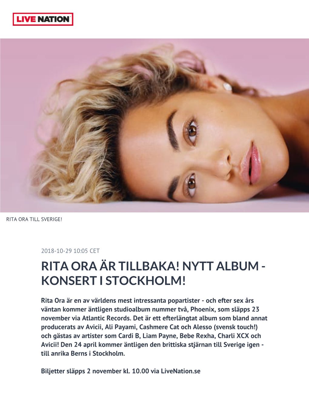 Rita Ora Är Tillbaka! Nytt Album - Konsert I Stockholm!