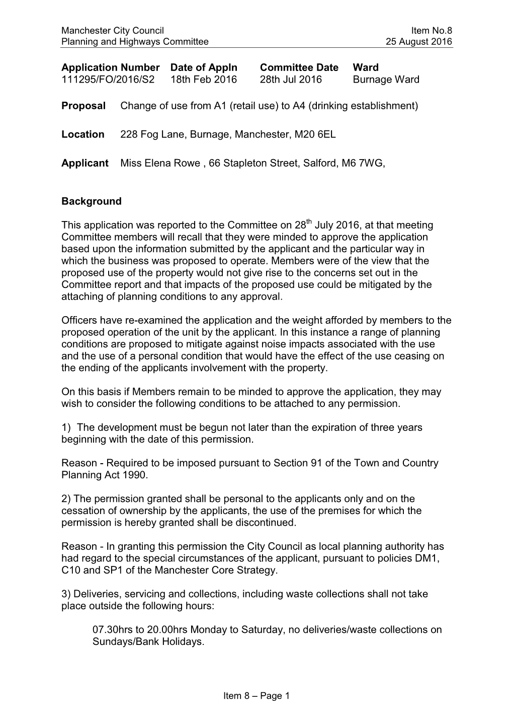 Planning and Highways Committee on 25