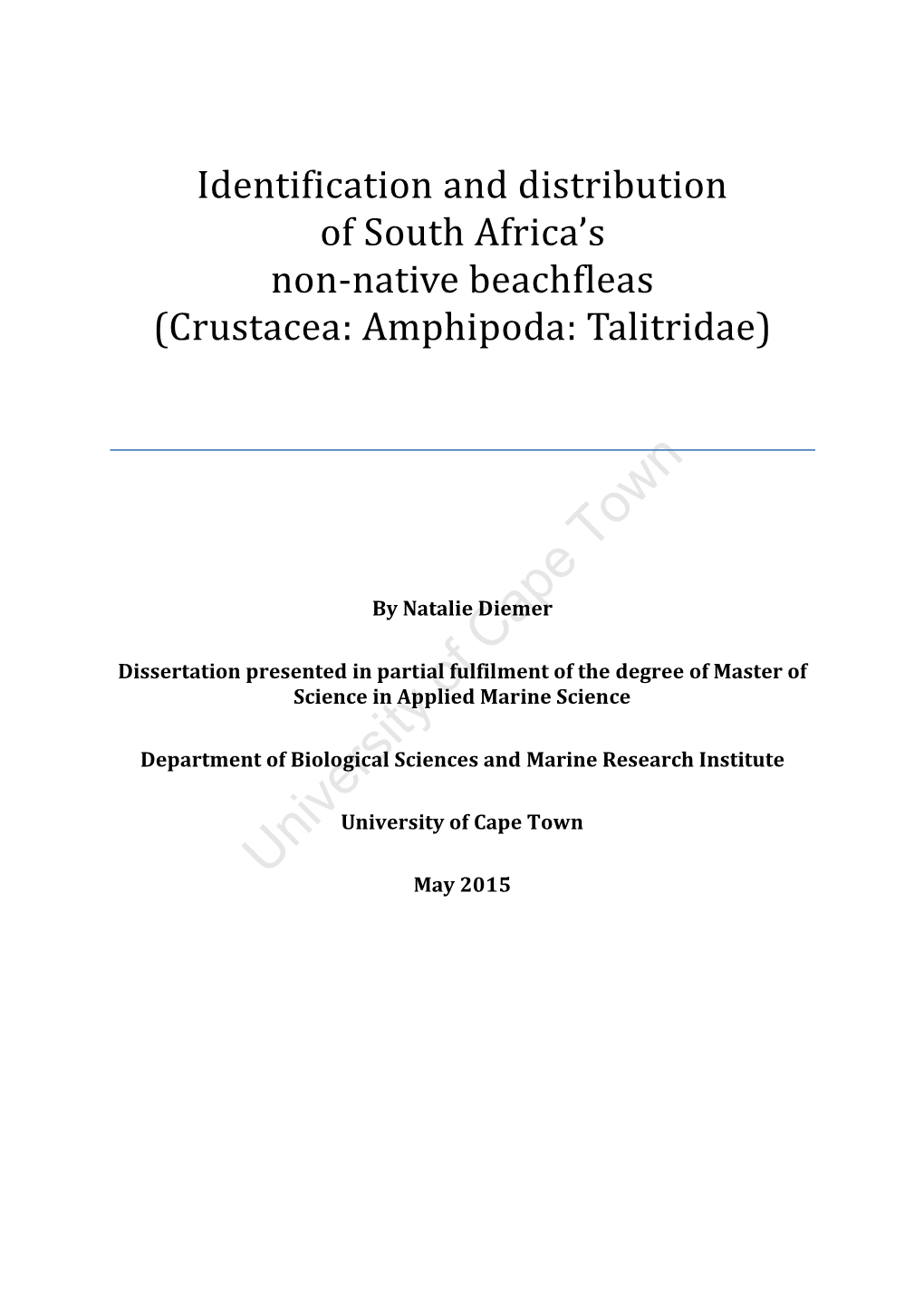 Crustacea: Amphipoda: Talitridae)