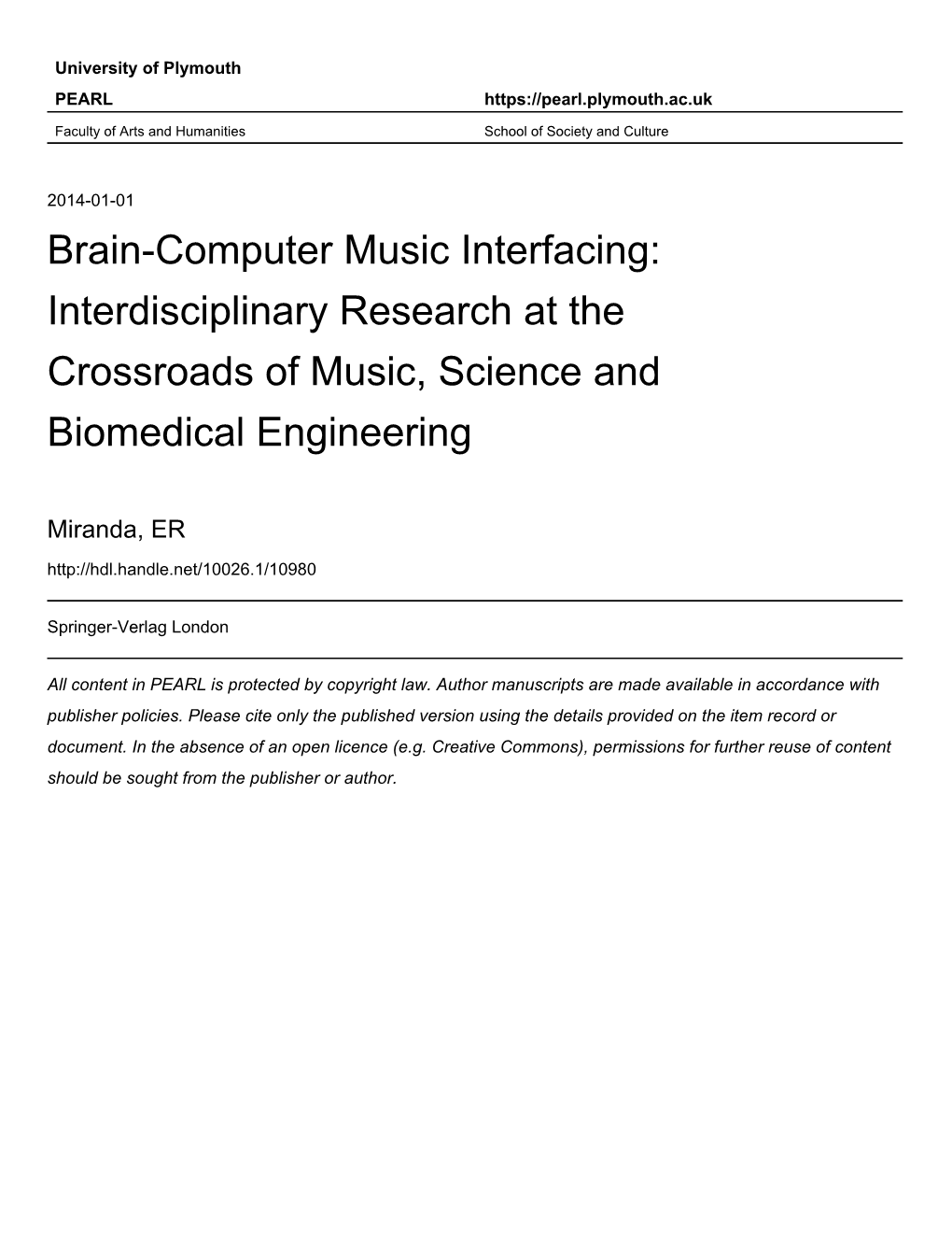 CHAPTER 1 Brain-Computer Music Interfacing