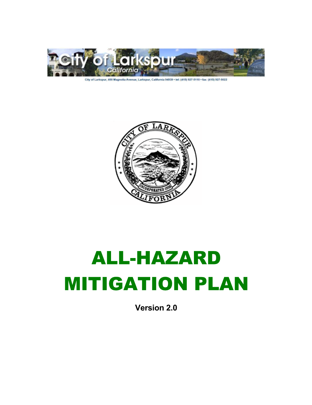 City of Larkspur All-Hazards Mitigation Plan