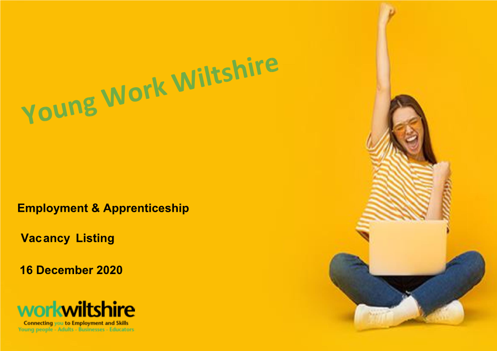 Employment & Apprenticeship Vacancy Listing 16 December 2020