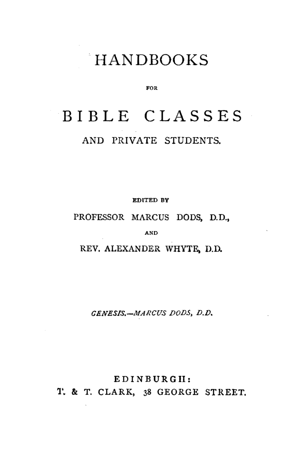 Handbooks Bible Classes