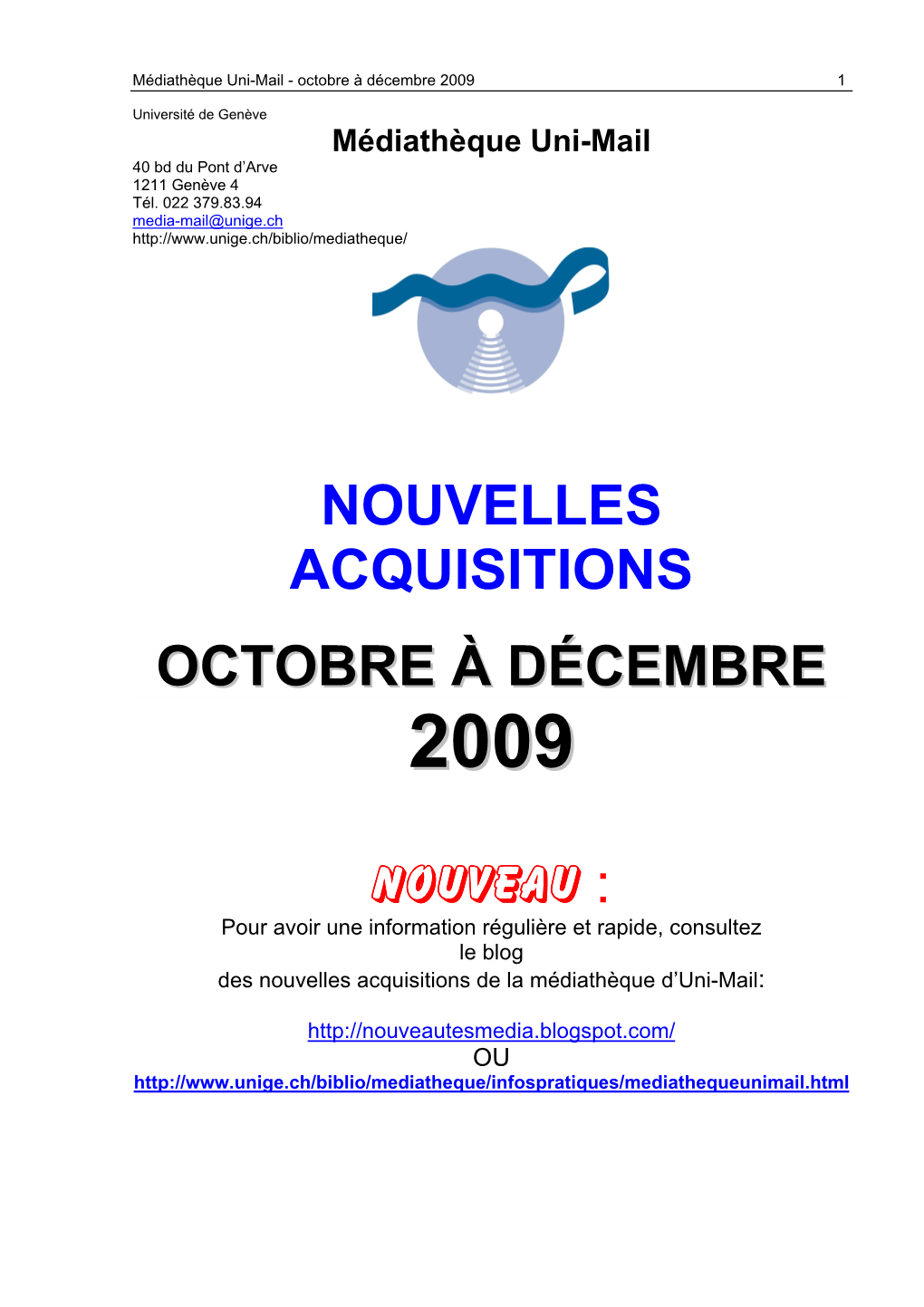 Nouvelles Acquisitions Octobre À Décembre