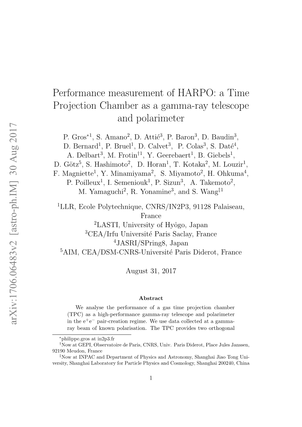 A Time Projection Chamber As a Gamma-Ray Telescope and Polarimeter