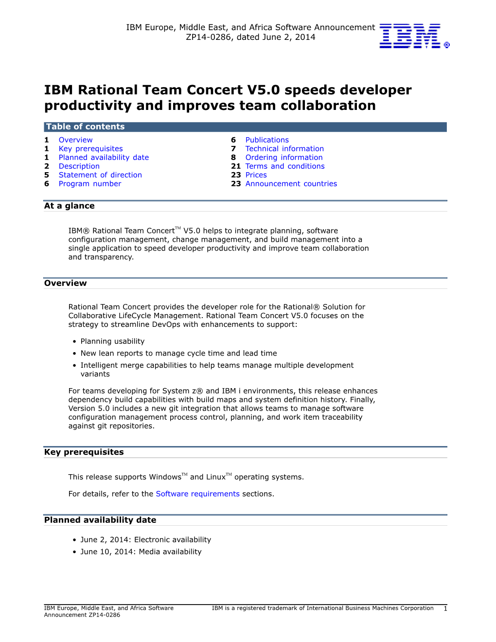 IBM Rational Team Concert V5.0 Speeds Developer Productivity and Improves Team Collaboration