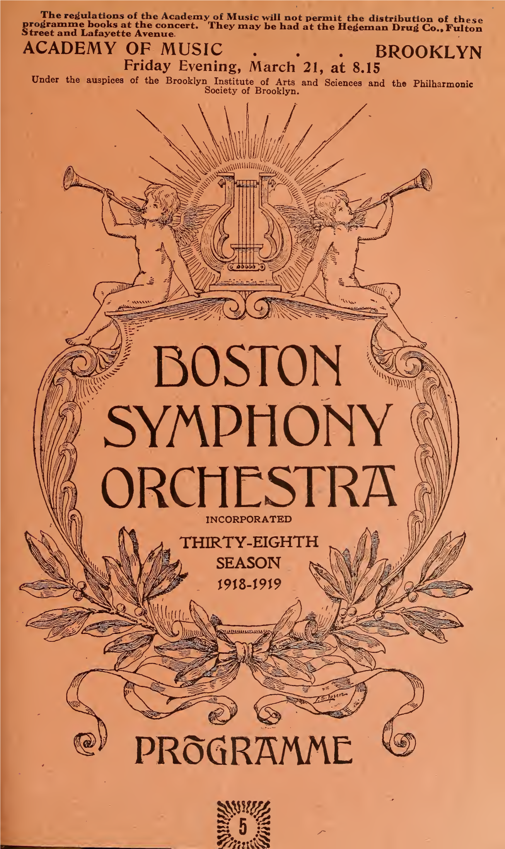 Boston Symphony Orchestra Concert Programs, Season 38,1918