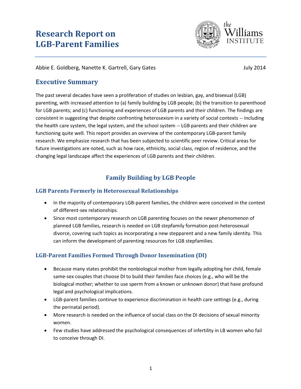 Research Report on LGB-Parent Families