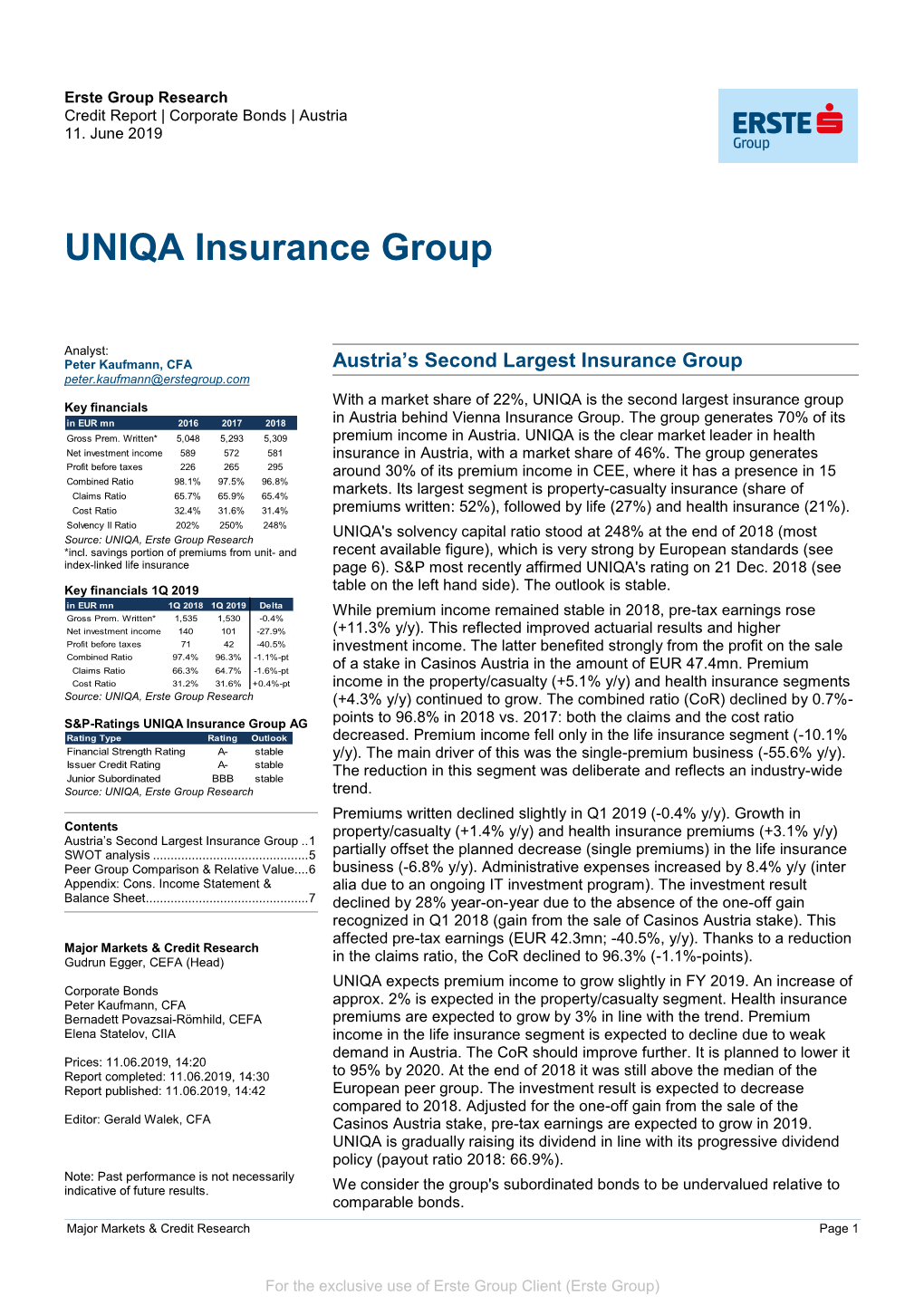 Credit Report UNIQA