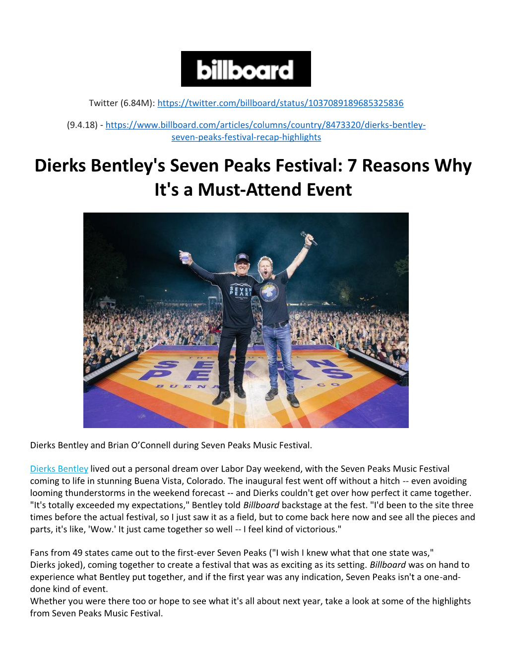 Dierks Bentley's Seven Peaks Festival: 7 Reasons Why It's a Must-Attend Event