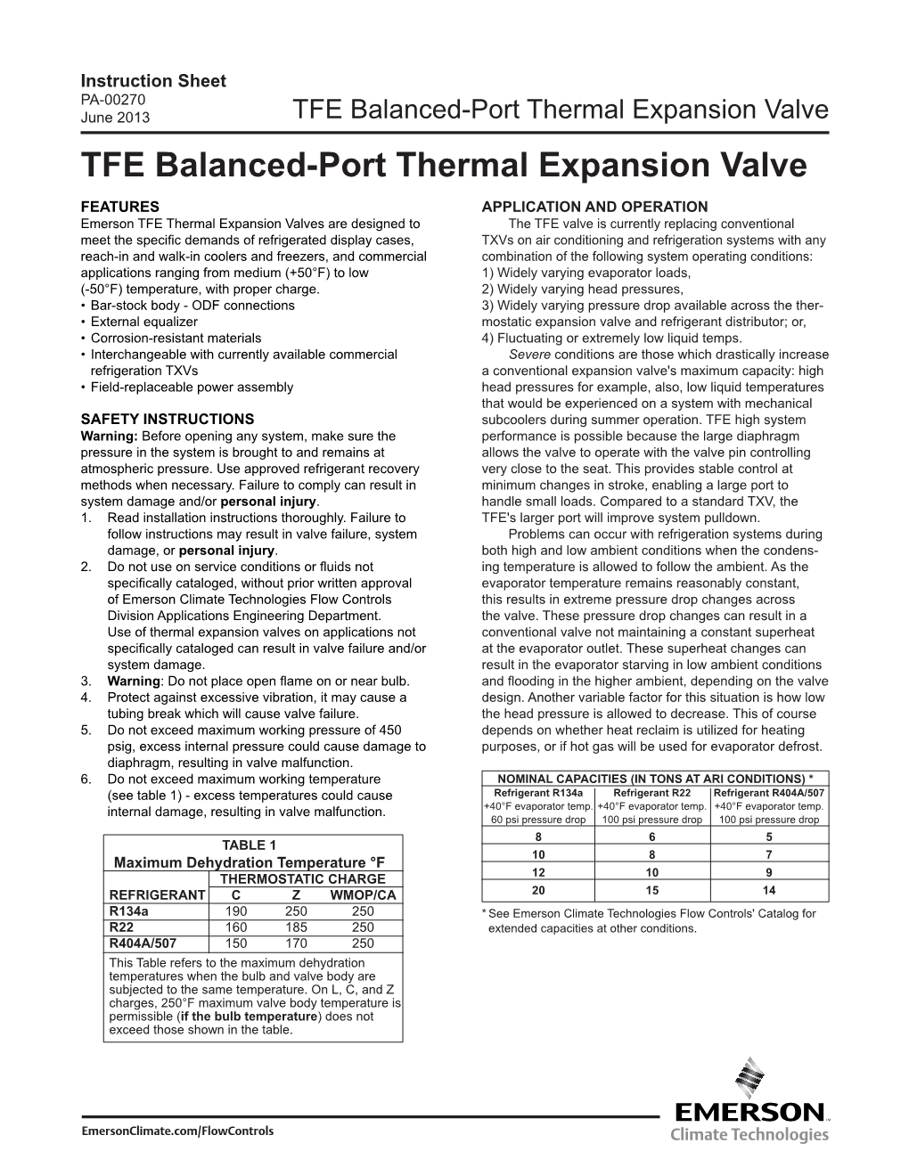 TFE Balanced-Port Thermal Expansion Valve
