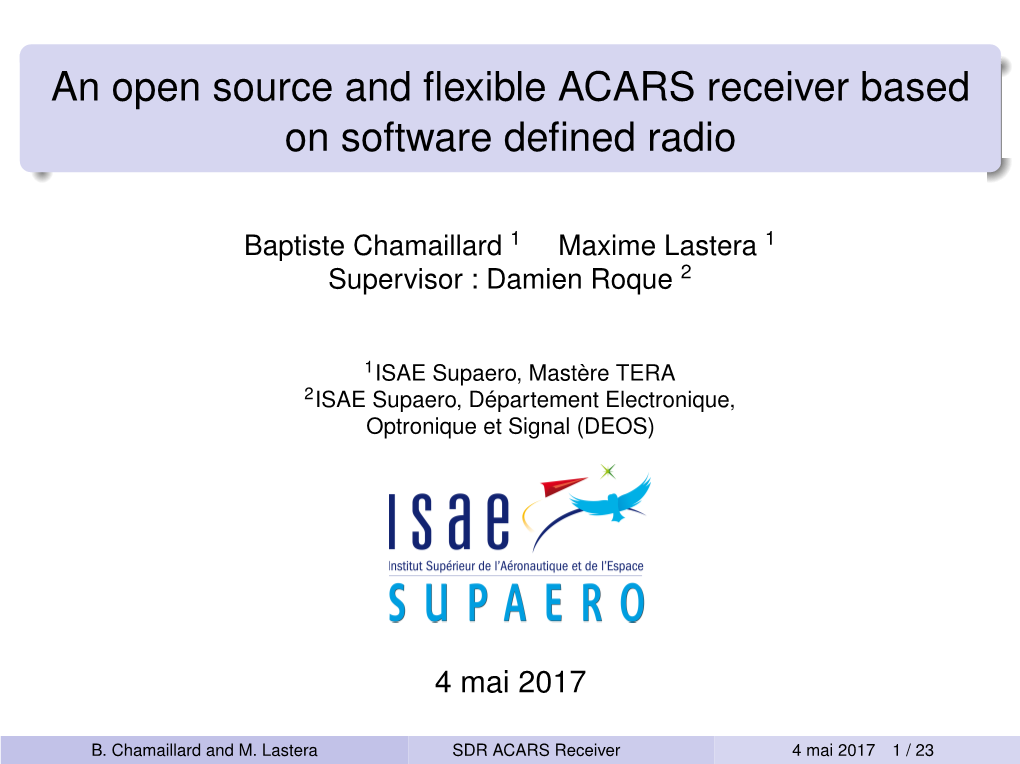An Open Source and Flexible ACARS Receiver Based on Software Defined