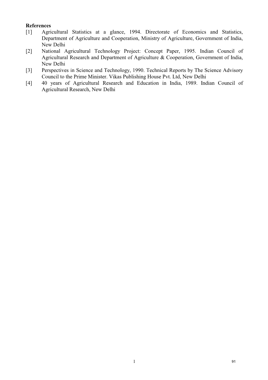 Agricultural Statistics at a Glance, 1994. Directorate