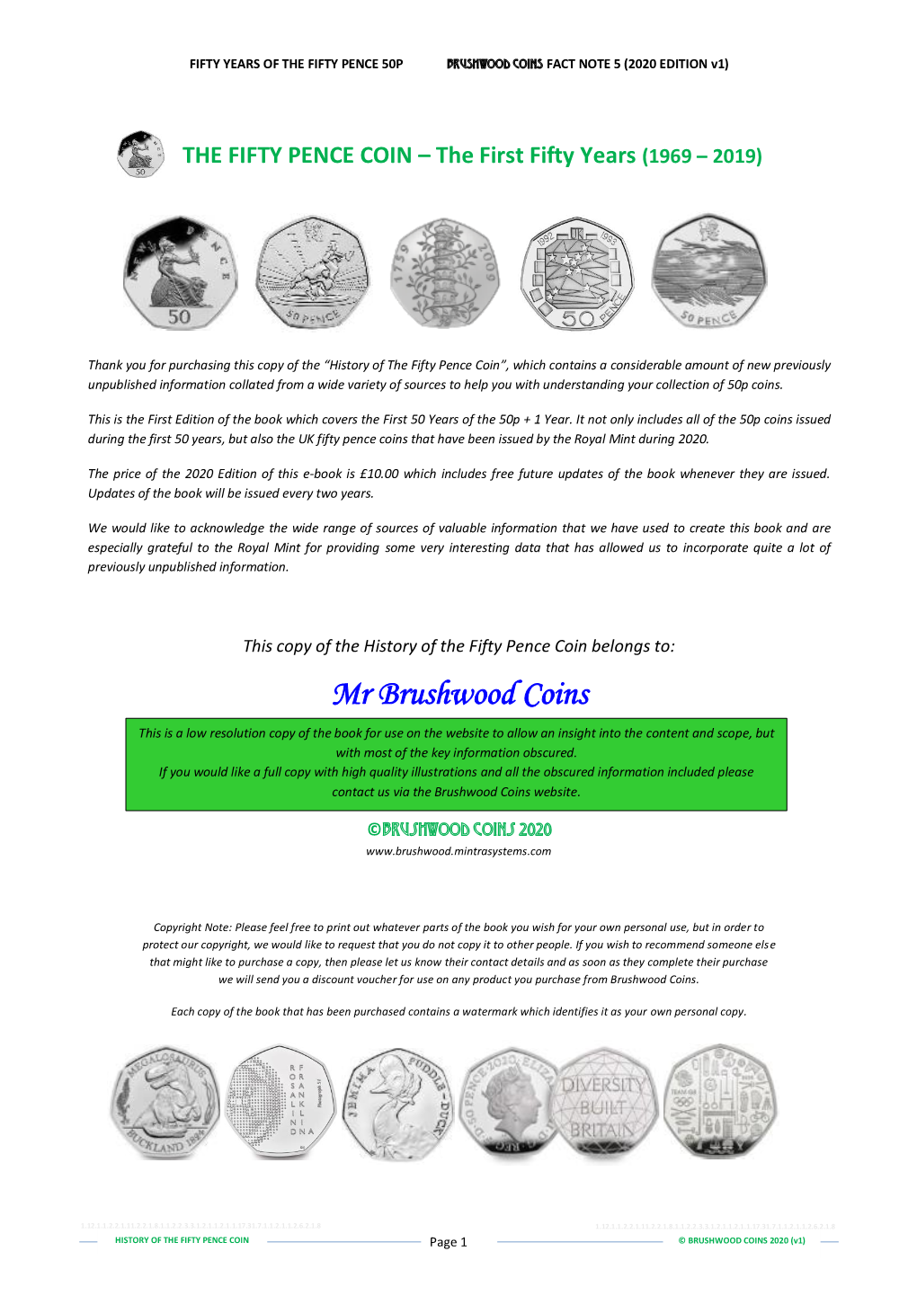 THE FIFTY PENCE COIN – the First Fifty Years (1969 – 2019)