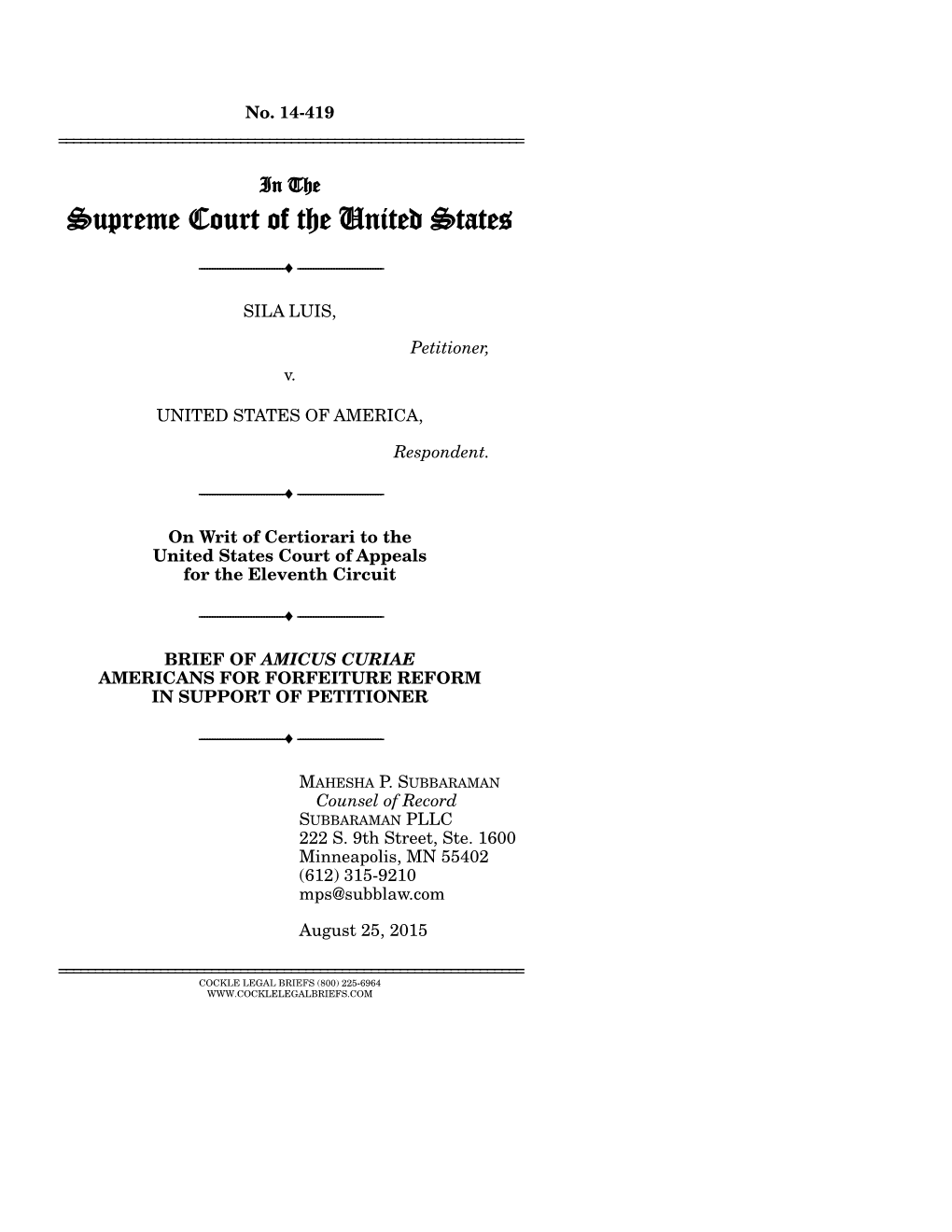 Brief Amicus Curiae of Americans For