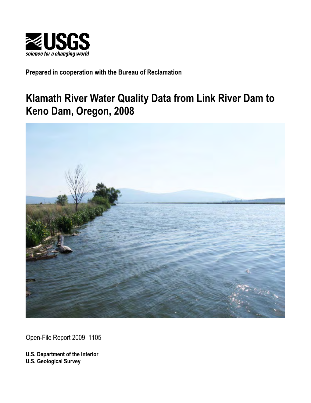 Klamath River Water Quality Data from Link River Dam to Keno Dam, Oregon, 2008