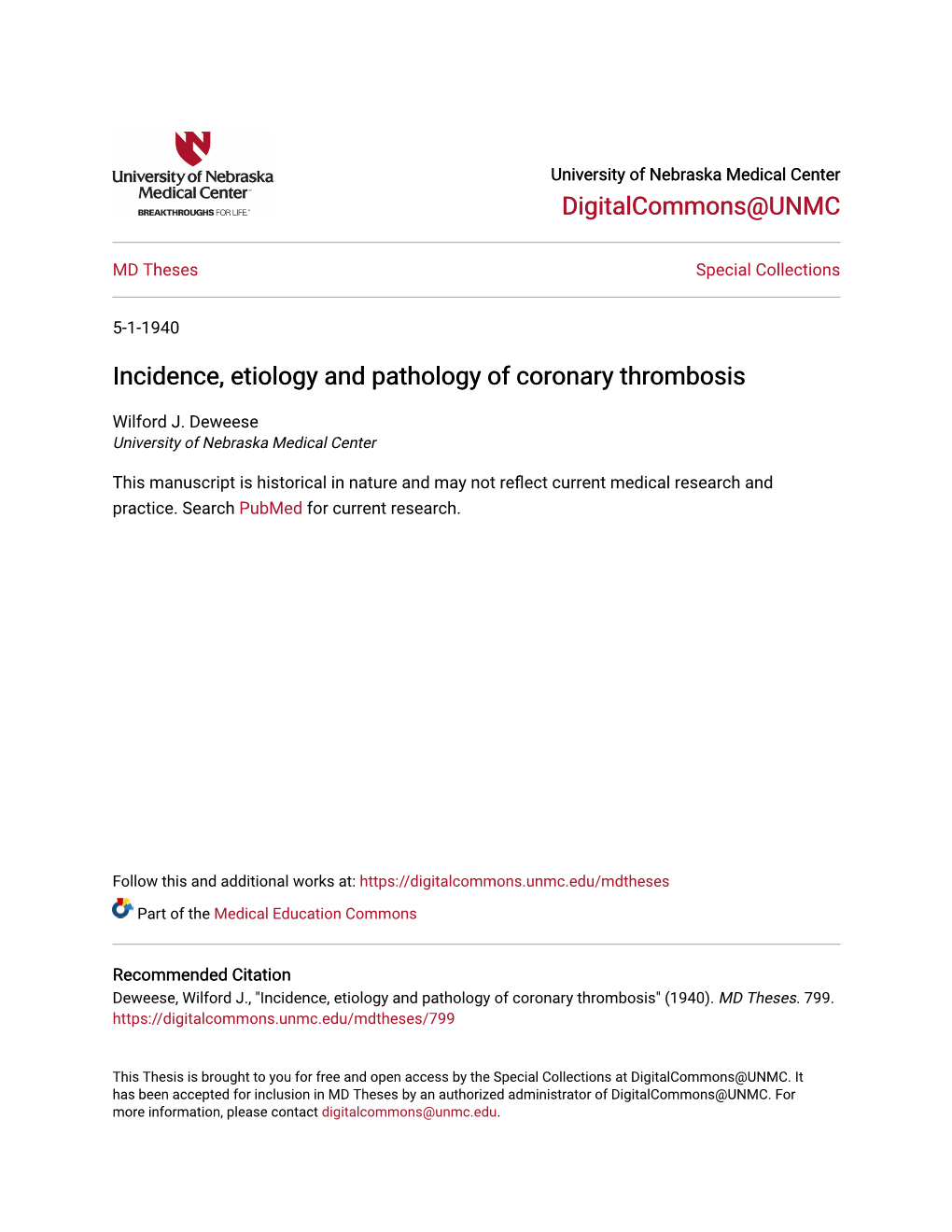 Incidence, Etiology and Pathology of Coronary Thrombosis