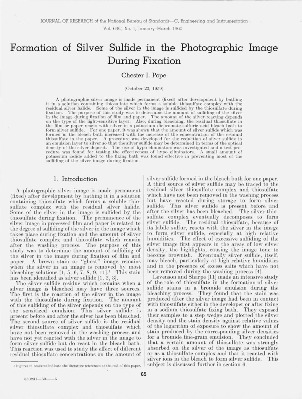 Formation of Silver Sulfide in the Photographic Image During Fixation