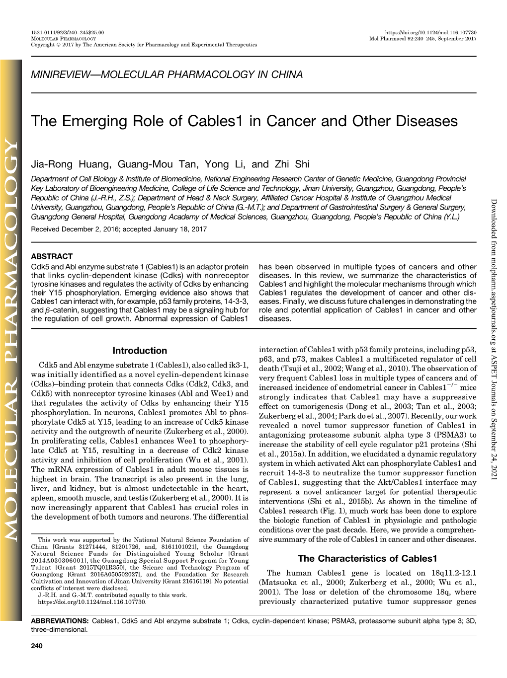 The Emerging Role of Cables1 in Cancer and Other Diseases